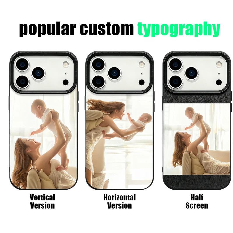 Personalized DIY Customized Name Photo Phone Case For iPhone 17 16 15 Pro Max 14 13 12 Pro Max  Leather Texture TPU Soft Cover