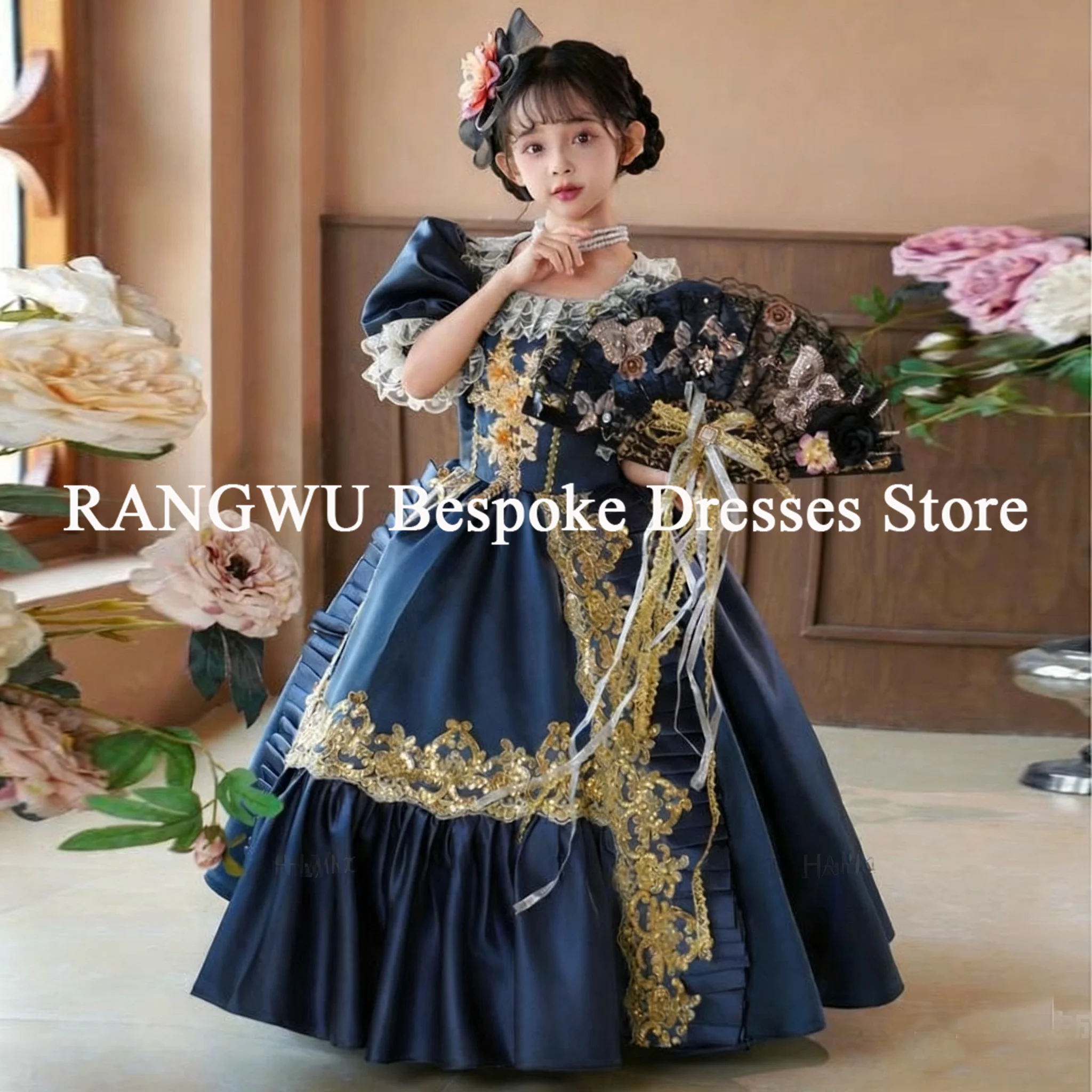 فستان الأميرة للفتيات مخصص مزين بحفلات الهالوين وأعياد الميلاد وأكمام طويلة للأطفال لحفلات الزفاف