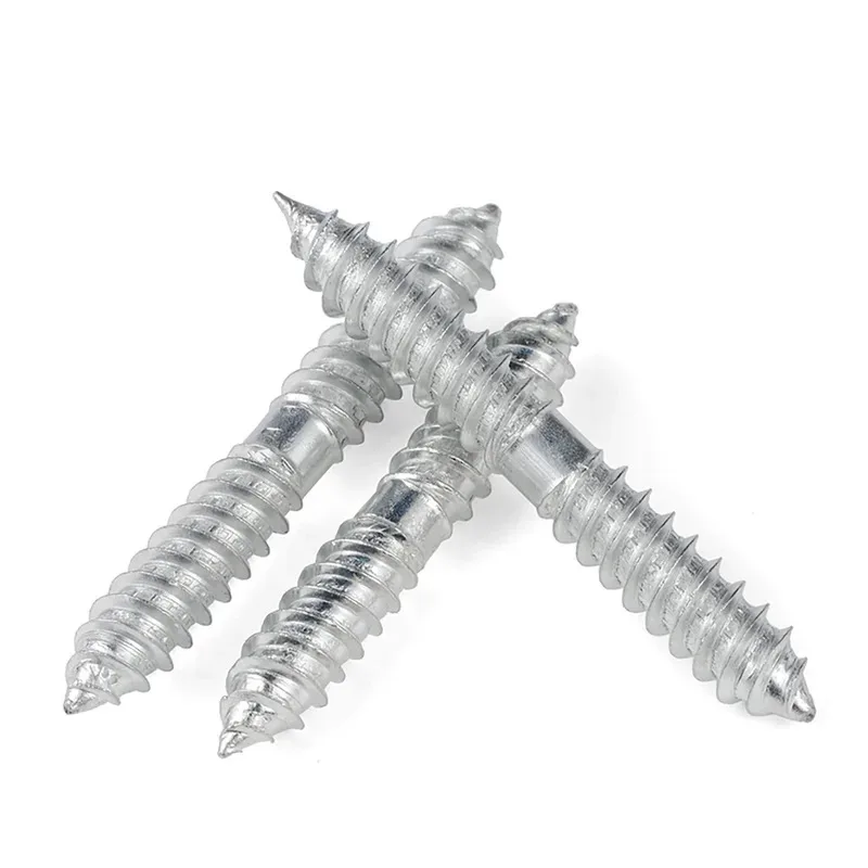 Zinc Plated Double-Threaded Self-Tapping Screw M6-M12 Pointed Ends for Furniture & Staircase Assembly