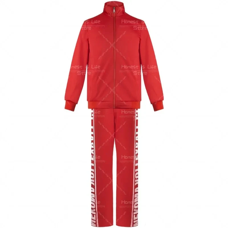 

w;2,c\4.g;Japanese Anime Cosplay Costume Suit Haikyu Nekoma Men Red School Uniform Kozume Kenma Role Jacket pants Voll6,b'8\j'7/