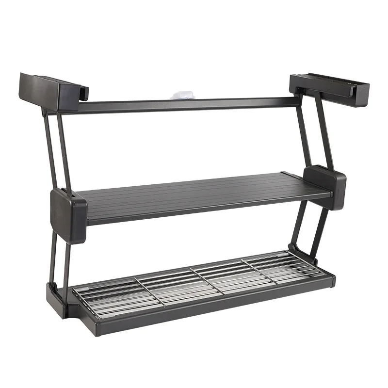 Pull-down Kitchen Folding Racks Retractable Storage Rack Under the Cabinet Lifting Basket Folding Racks Load-bearing 10kg