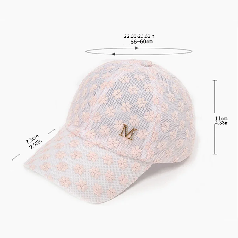 Stylish Lace Baseball Cap - Flower Breathable Snapback Mom Hat For Adults!