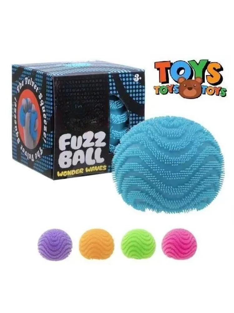 2026 Neues Modell Needoh FuzzBall Wonder Waves Sensorisches Quetschspielzeug Texturierter Stressabbau-Fidget-Ball für Erwachsene