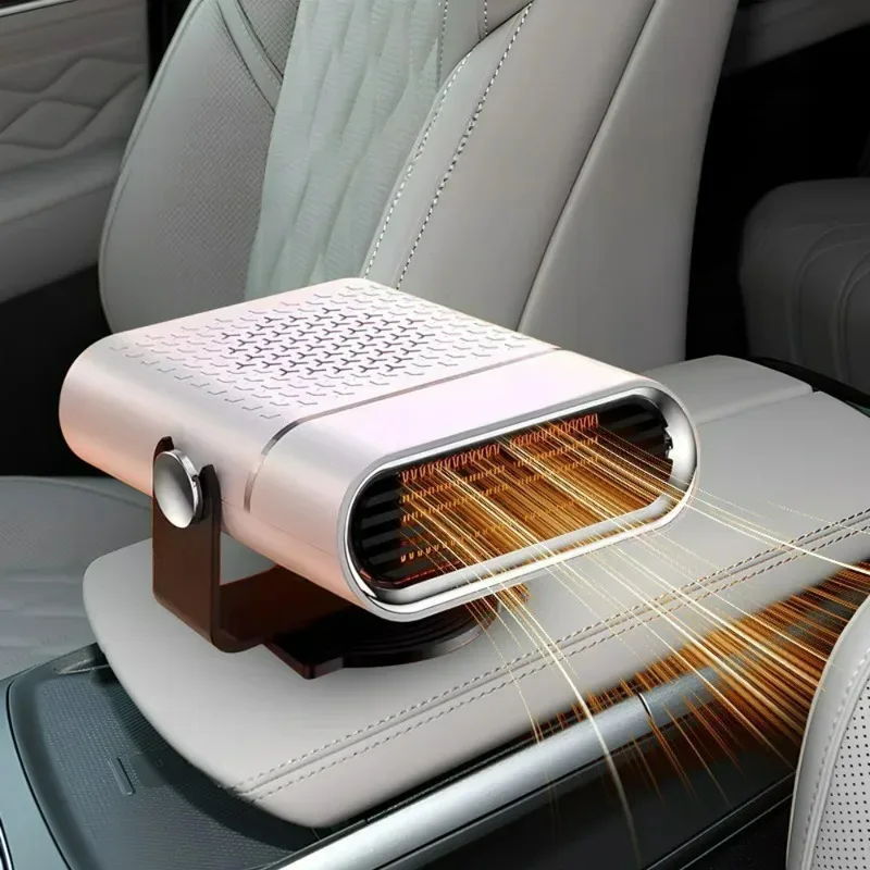 ​​12V 120W Portable Car Heater​​ – Fast Heating & Cooling Fan 360° Rotation Defogger/Defroster Cigarette Lighter Plug-in