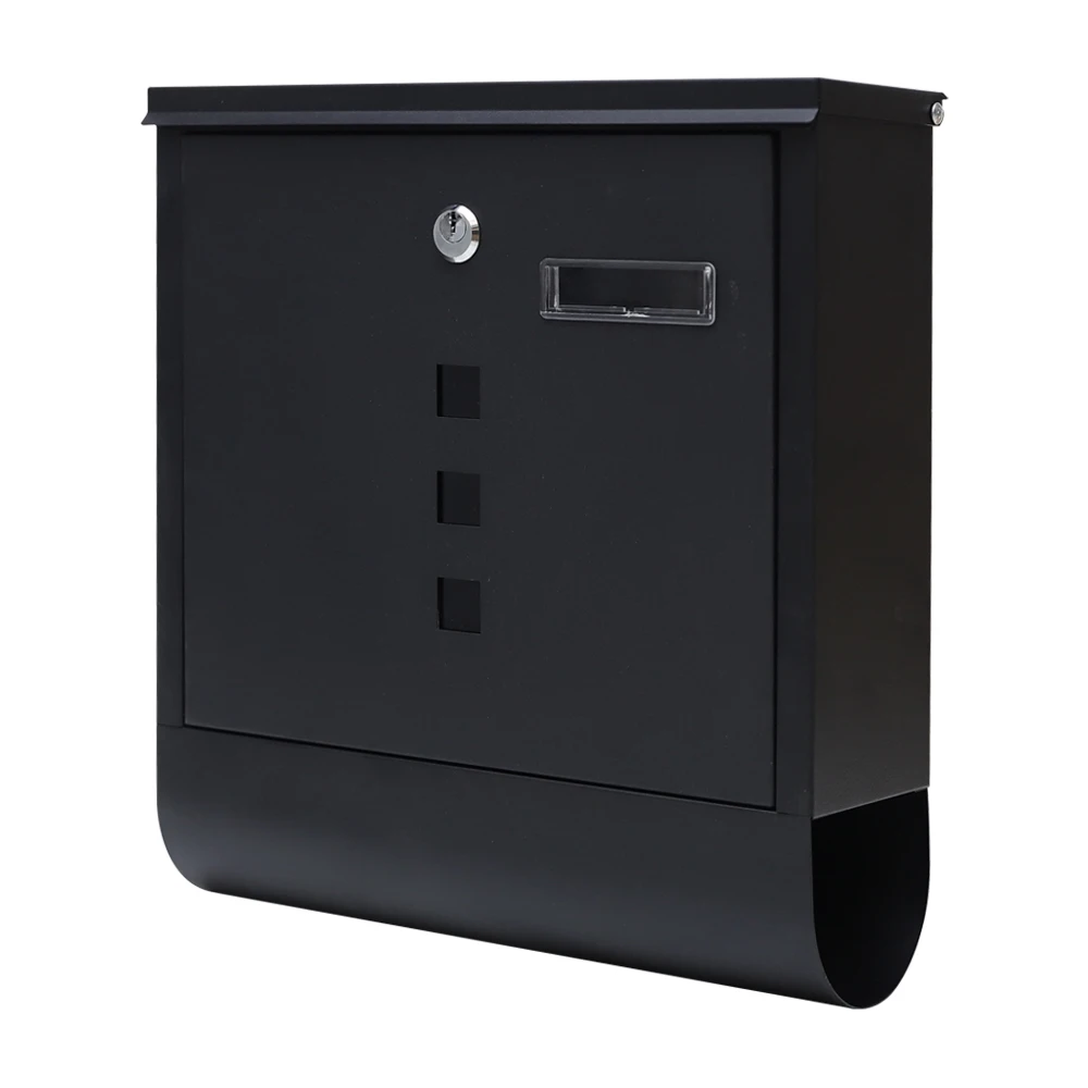 

YooBox Mailboxes Residential Modern Metal Black Smart Galvanized Steel Mailbox For Letters Of Newspapers