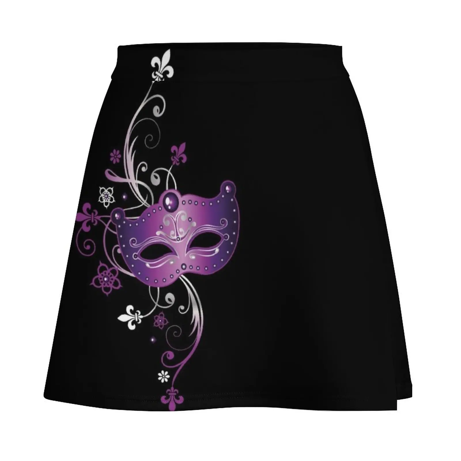 Mardi Gras. Mask with Fleur De Lis. Mini Skirt Women skirt Miniskirt woman Mini Skirt