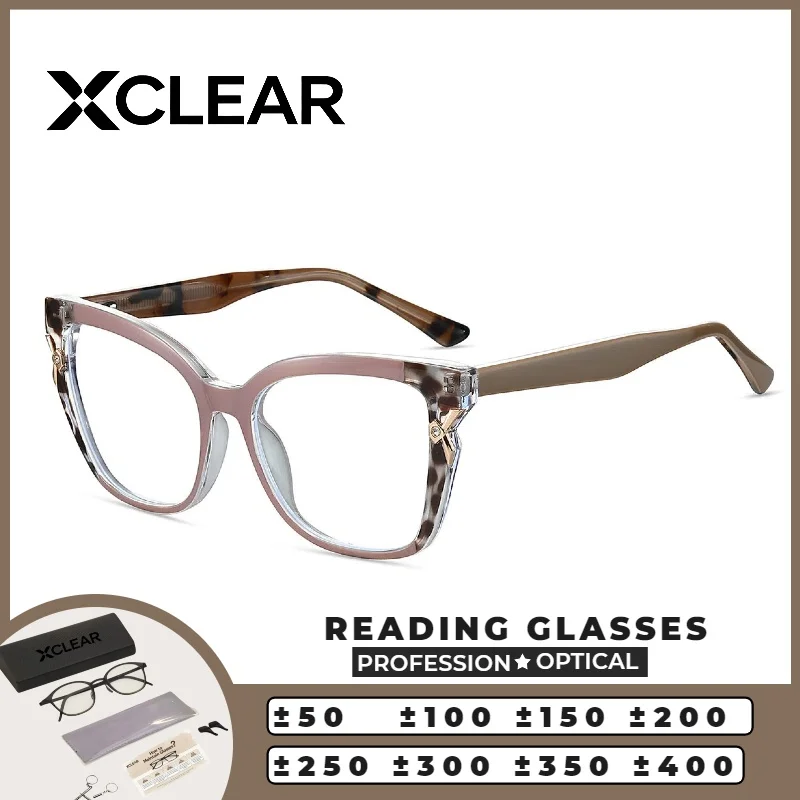 

XCLEAR Trendy Reading Glasses Cateye Colorful Lightweight Anti Blue Light High Quality Customized Progressive Prescription