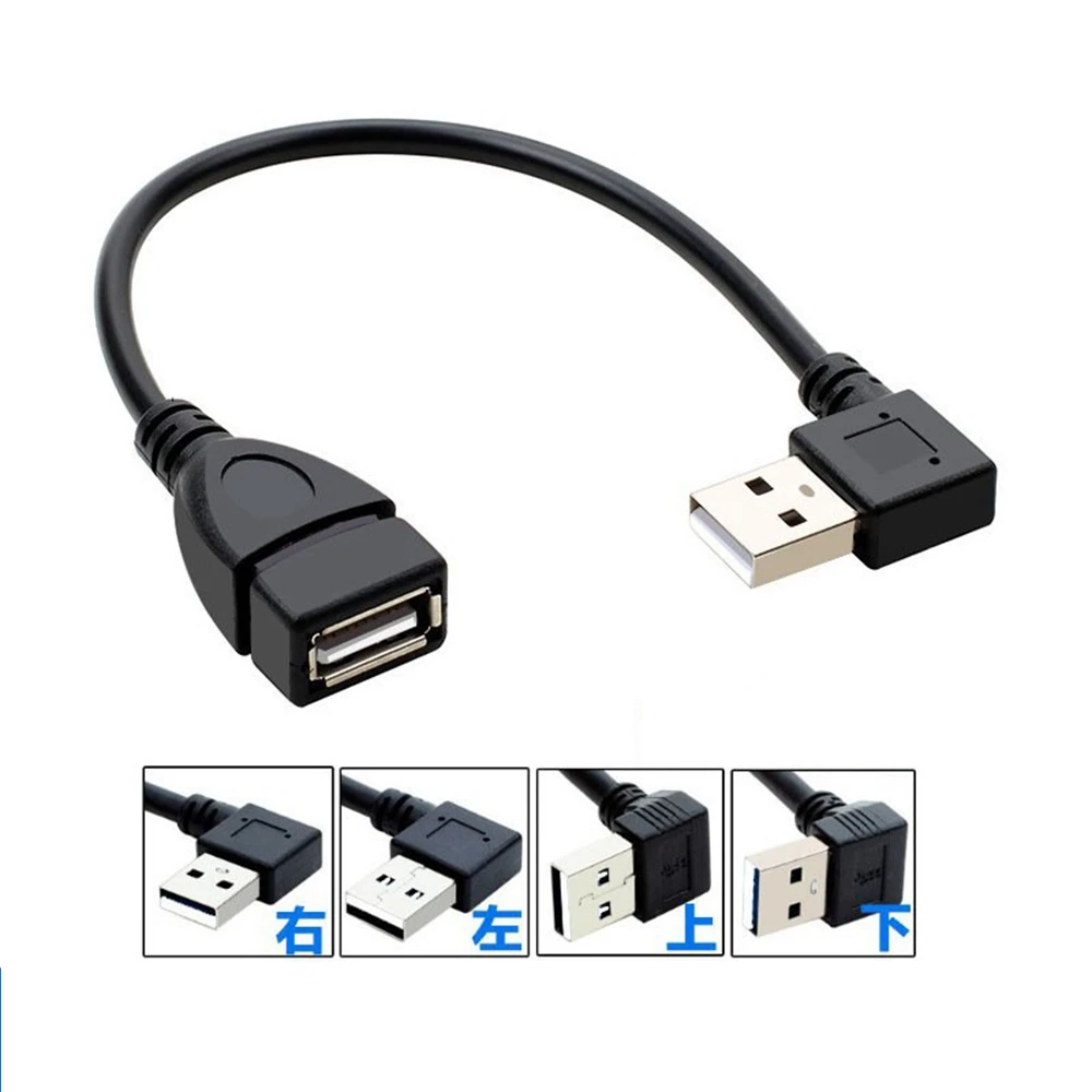 USB 2.0 extension right angle 90 degree adapter extension up and down bend USB extension line bend extension line male to female