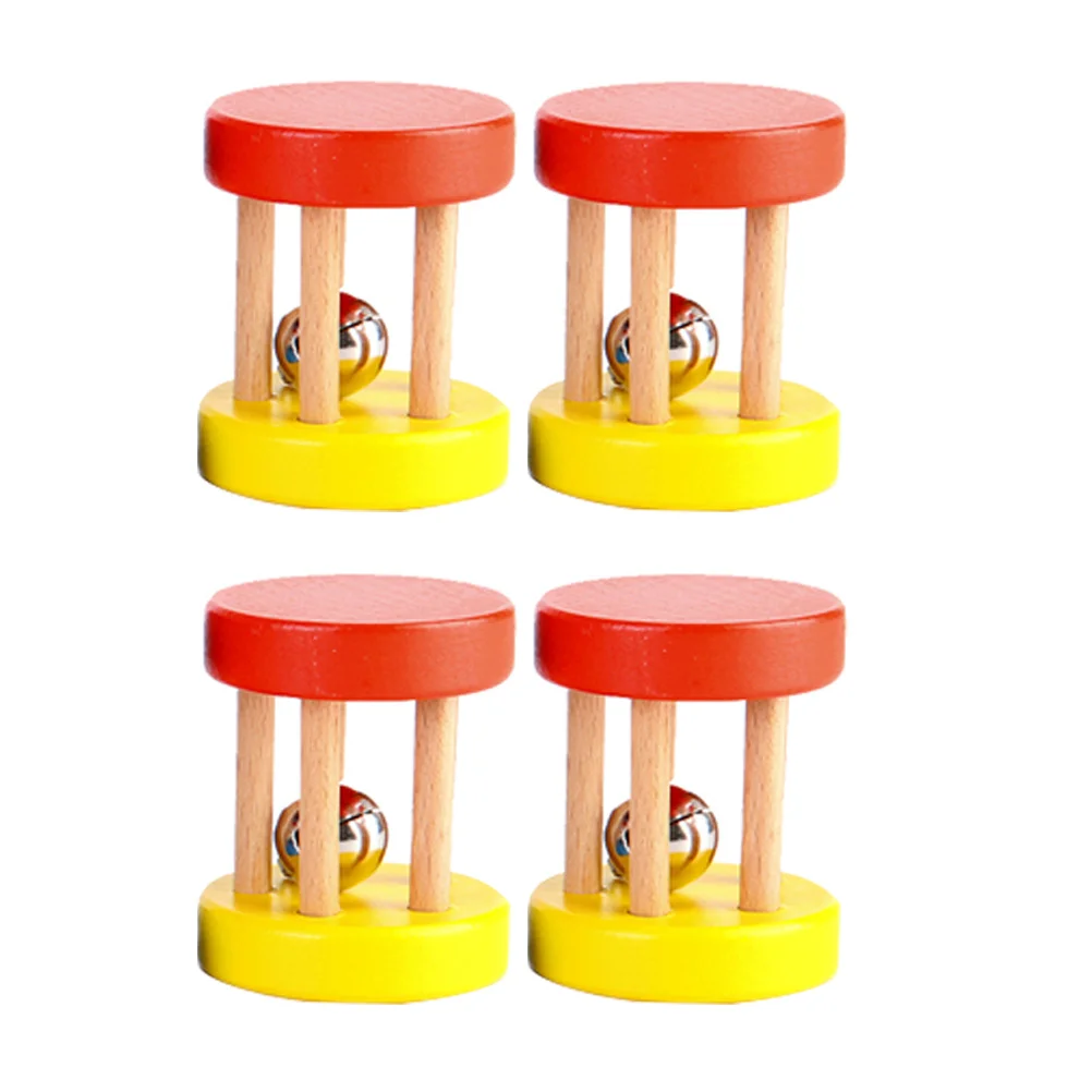 4 قطعة خشخيشات خشبية عالية الجودة غير سامة لعبة الطفل التعليمية خشخيشات اليد الرضع التنمية المبكرة خشخيشة خشبية #4