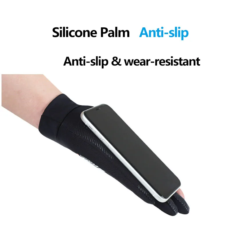 Männer Sommer Eis Seide Radfahren Handschuhe Dünne Sonnencreme Fahren Halbfinger Touchscreen Angeln Handschuhe Zwei-Finger-Design – Detail 4