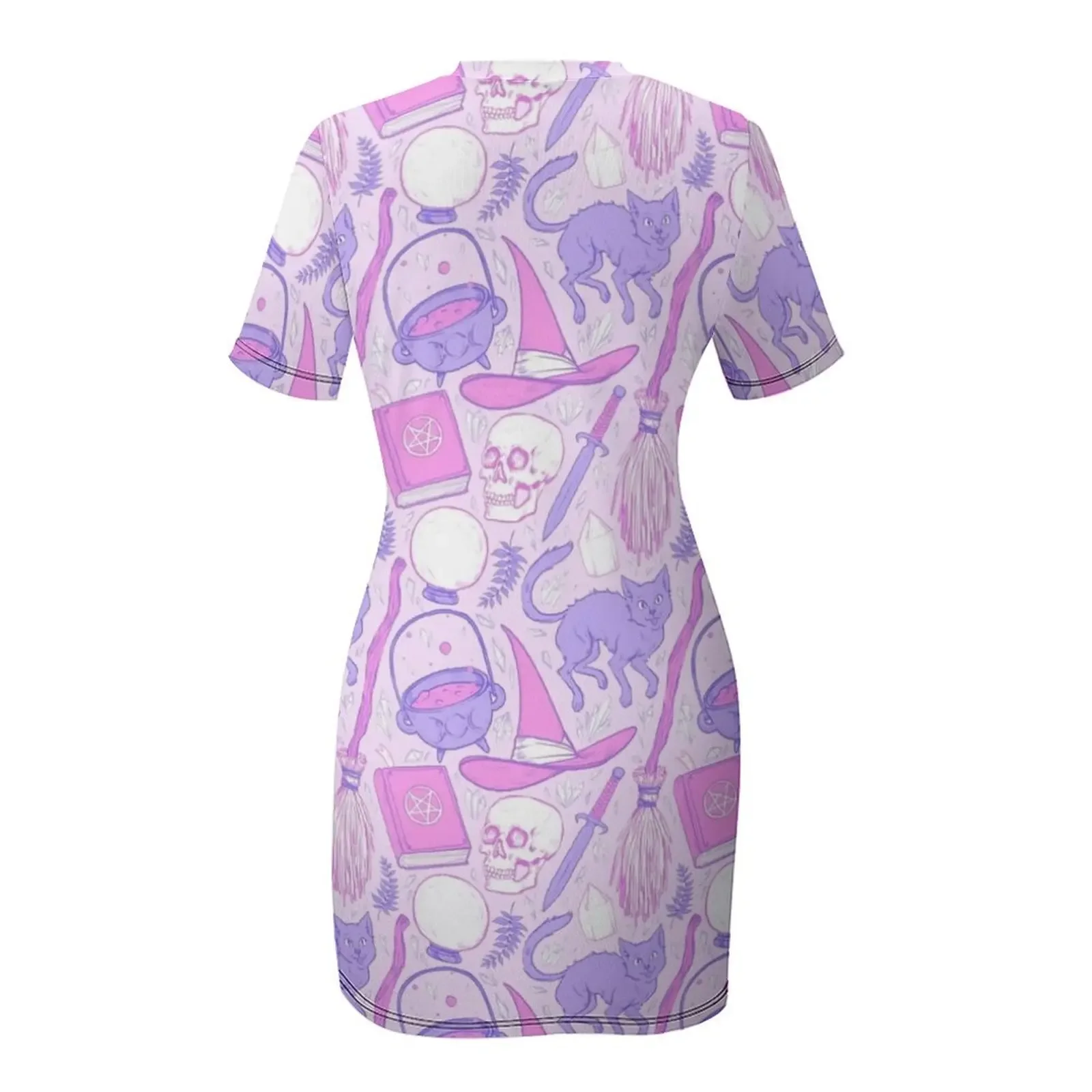 ชุดเดรสสั้นสีพาสเทลสำหรับแม่มด ชุดเดรสฤดูร้อนสำหรับผู้หญิง ชุดเดรสออกงานปี 2025 ชุดเดรสยาวสำหรับผู้หญิง