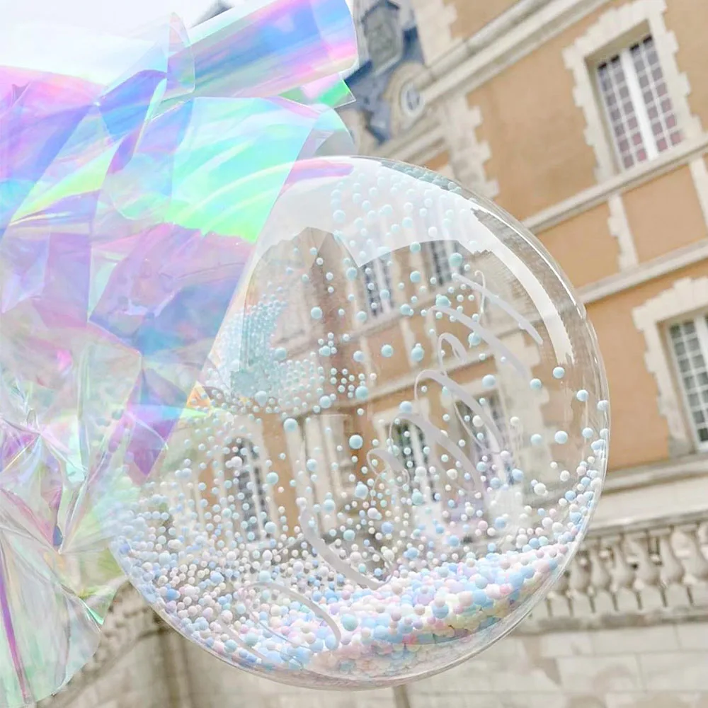50pcs Pre-stretched Bobo Balloons Transparent Bubble Balloon Clear Balloon Led Balloon Baby Shower Birthday Wedding Party Decor