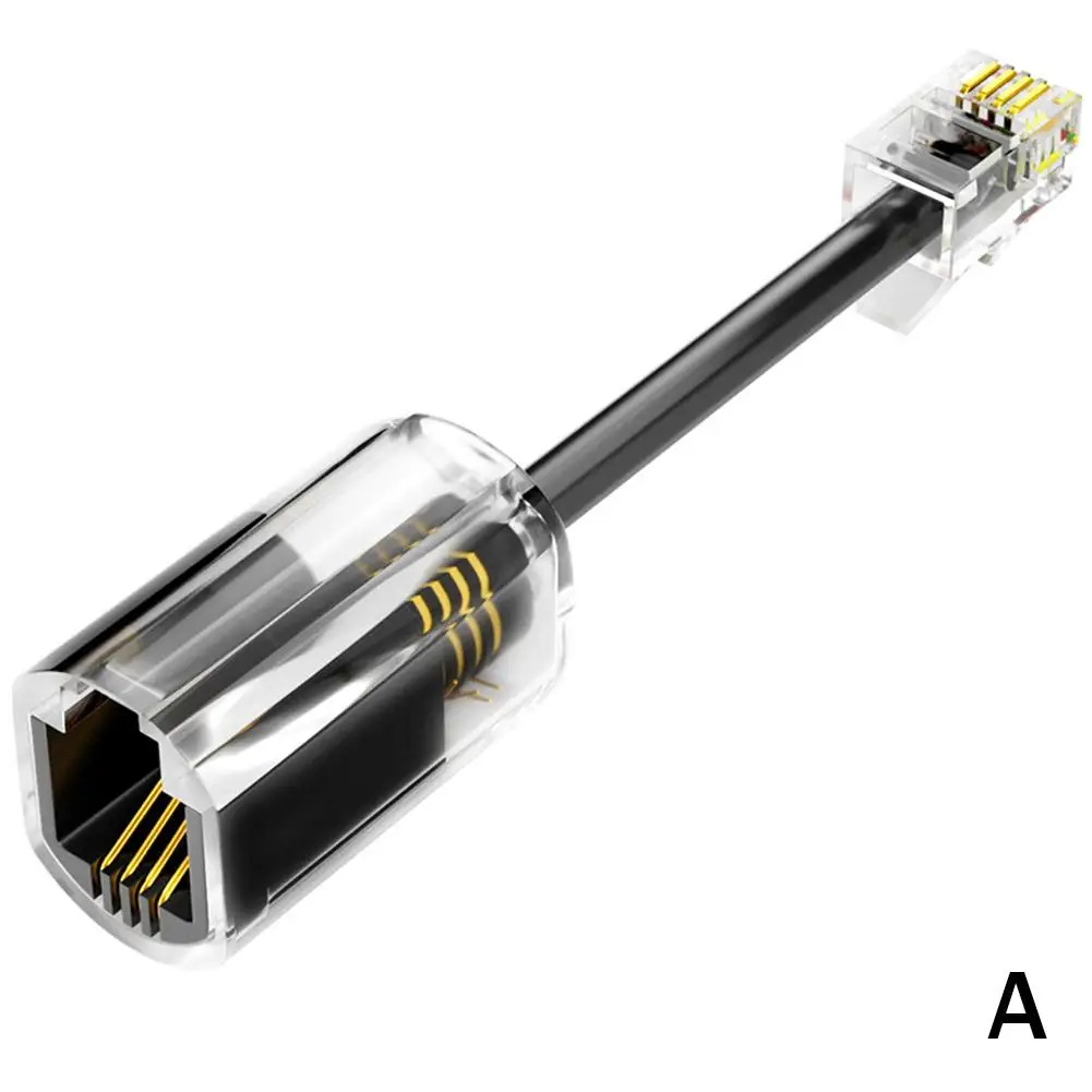 4P RJ9หมุนได้สำหรับโทรศัพท์4C ที่จับสายไฟอะแดปเตอร์สำหรับต่อกับคอมพิวเตอร์สวิตช์4P4C ดีจังสาย A1O0