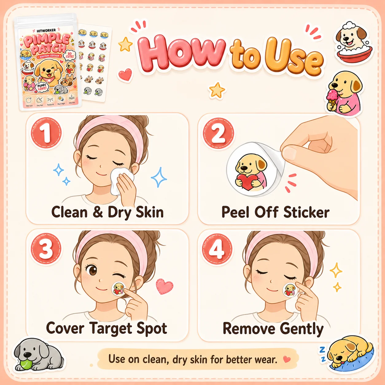 240/120/72Pcs/Bag Cute Otter Water Acne Stickers, High Quality Salicylic Acid, Tea Tree Oil, and Calendula Oil Acne Patch image 6