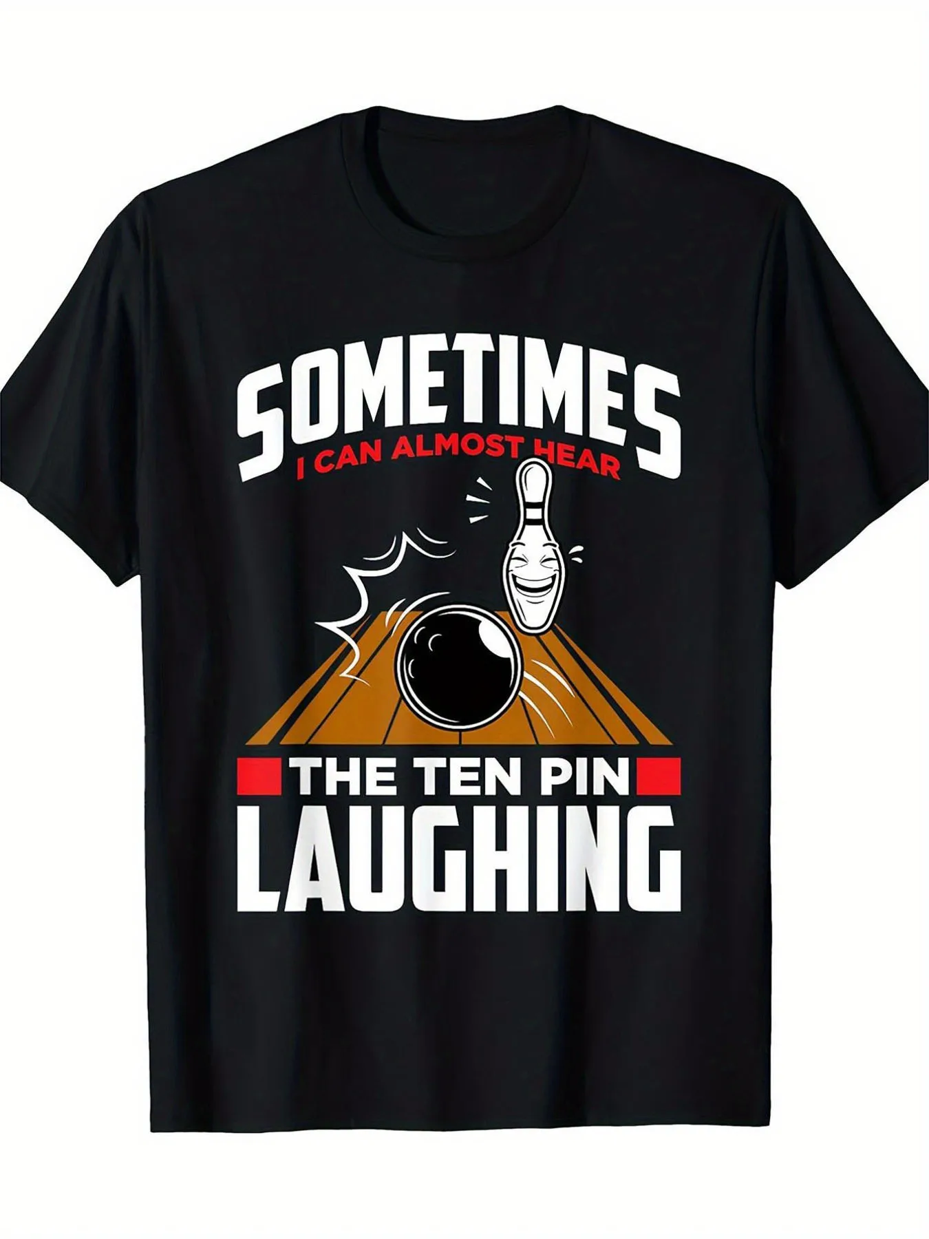 Hear The Ten Pin Laughing Funny Bowler Bowling Oversize T-shirt 220g