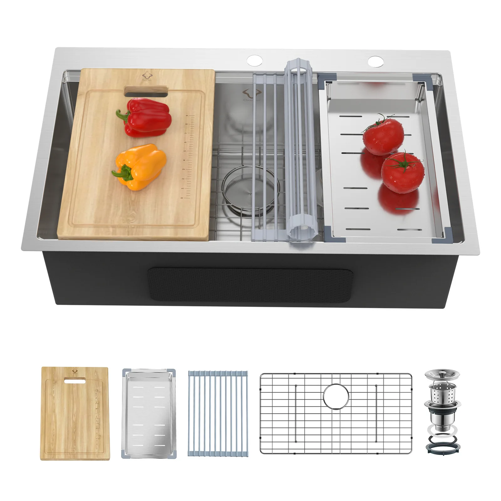 Stainless steel kitchen sink thickened SUS304 stainless steel vegetable basin large single slot supports size customization