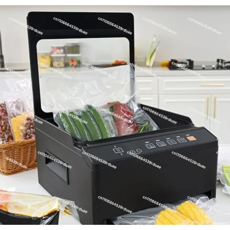 

Новая большая коммерческая вакуумная упаковочная машина. Автоматическая вакуумная упаковочная машина может откачивать жидкость, не требуя отсасывания пакетов.
