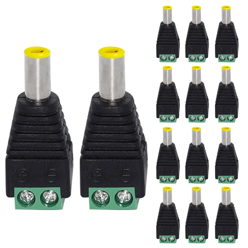 5/20/100PCS DC Power Plug 5.5*2.1mm (Screw Fastening Type) Needn't Welding DC Plug Adapter