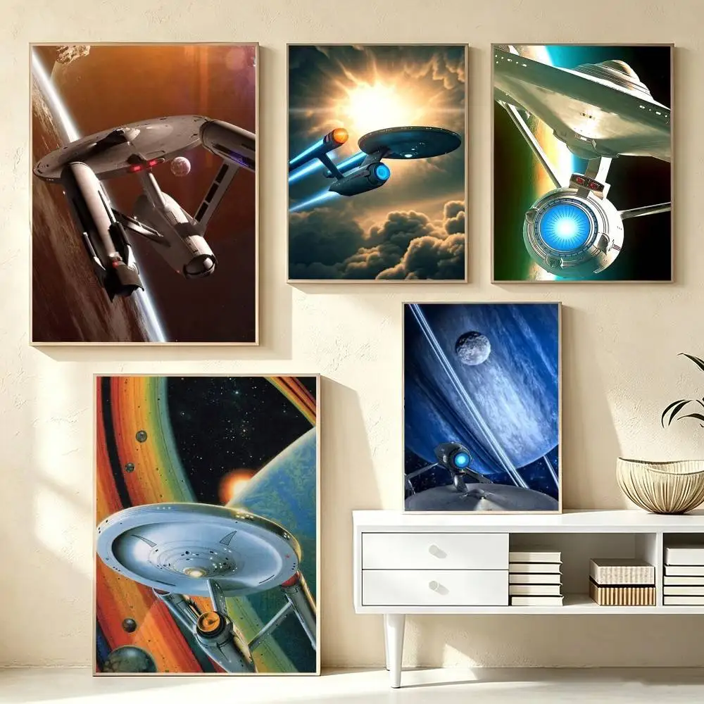 s-Star Trek Ships  Poster High Quality Dorm Living Room Aesthetic Wall Decoration Painting Stickers Gift