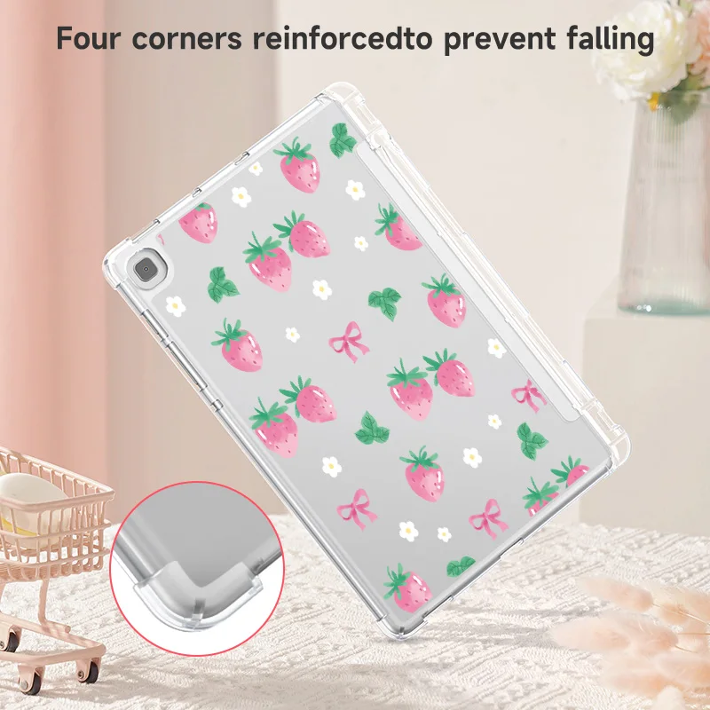 Samsung Galaxy soft back cover, suitable for Tab A7 lite 8.7, S7/S8/S9/S9FE 11, A8 10.5, A9+,S7+/S8+12.4 inch, built-in pen slot