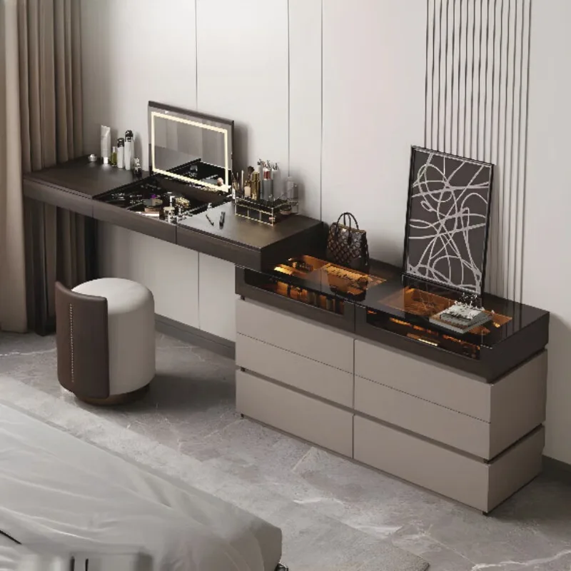 

Italian minimalist dresser and chest integrated, modern bedroom bedside storage cabinet