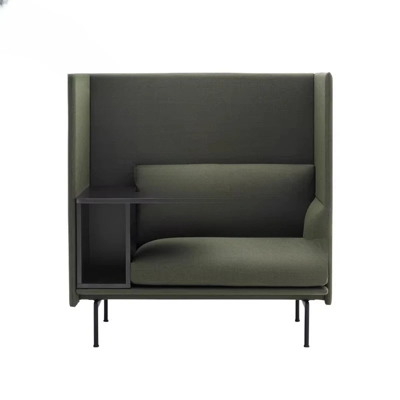 

Leisure sofa chair with small table board and high back Office lounge area Reception single chair