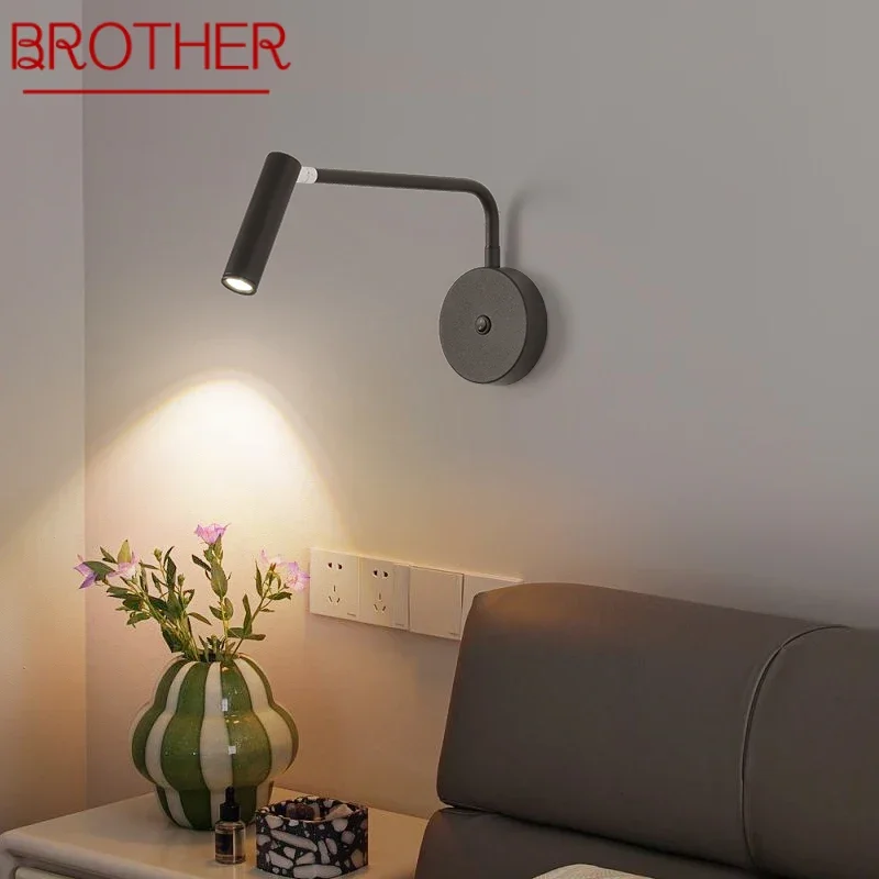 BROTHER Contemporary Wall Lamp Indoor Living Room Bedroom Bedside Lamp Nordic Art Hotel Corridor Hallway LED Wall Lamp