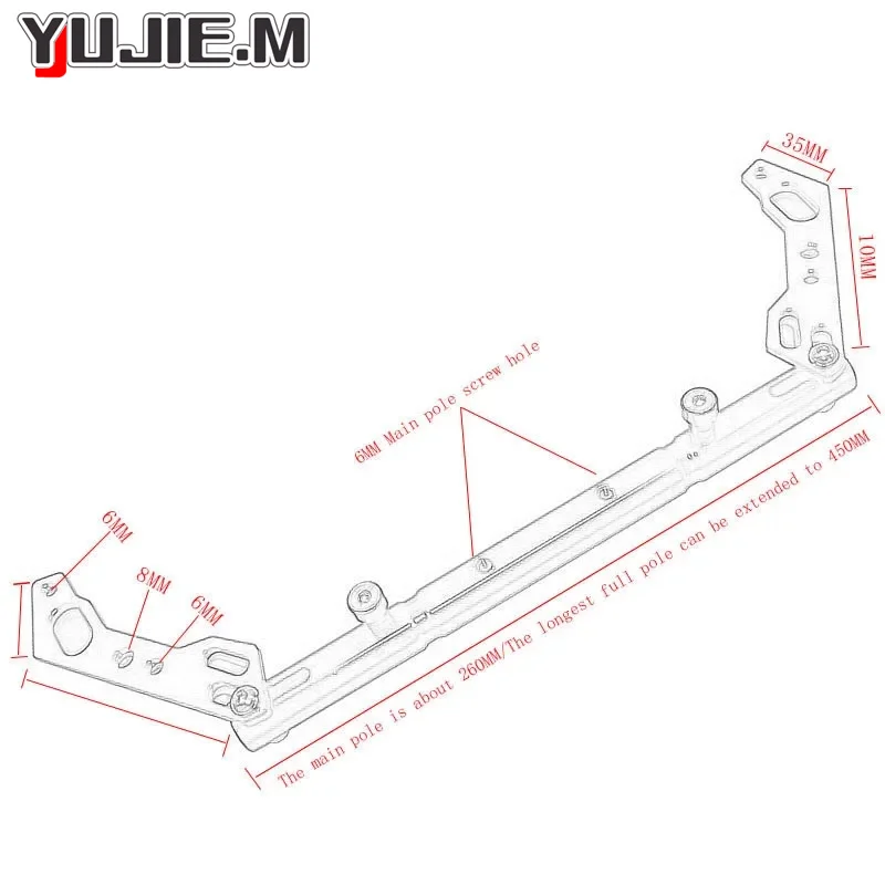 Motorcycle aluminum balance bar Mobile phone stand cross bar lever For SMAX155 SMAX 155 balance lever