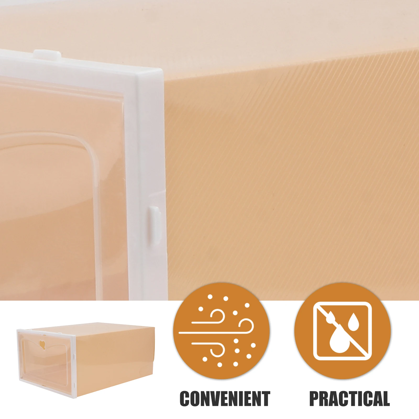 

2pcs Transparent Shoe Box Storage Container Household Shoes Cases Large Capacity Moisture Proof Dust Proof Waterproof