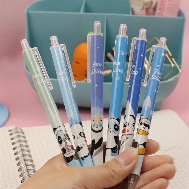 

0.5mm Kawaii Soft Rubber Cutie Panda Face Smile Gel Ink Pens Cute School Office Writing Supplies Gift Stationery Prizes