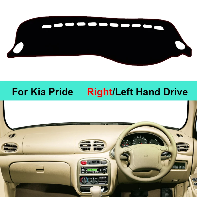 Car Dashboard Cover Carpet Pad For Kia Pride Auto Sun Shade DashMat Anti-UV Anti-sun Rug Dash Mat