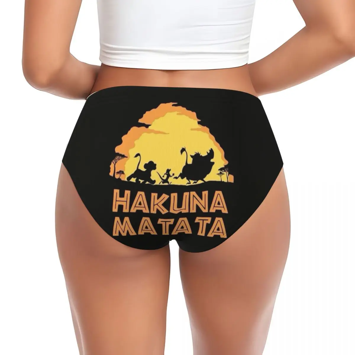 Ropa interior respirable personalizada para mujer con bragas breves Hakuna Matata del Rey León