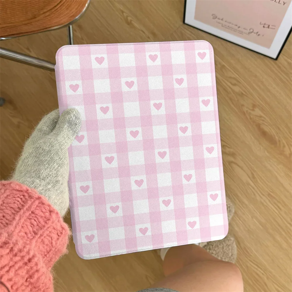 

Fashion Love Plaid Case For iPad Air 2024 Pro 11 inch 5/4 10.9 10th 5/6/7/8 10.2 9.7 inch Air3 10.5 Cover Silicone Cases funda