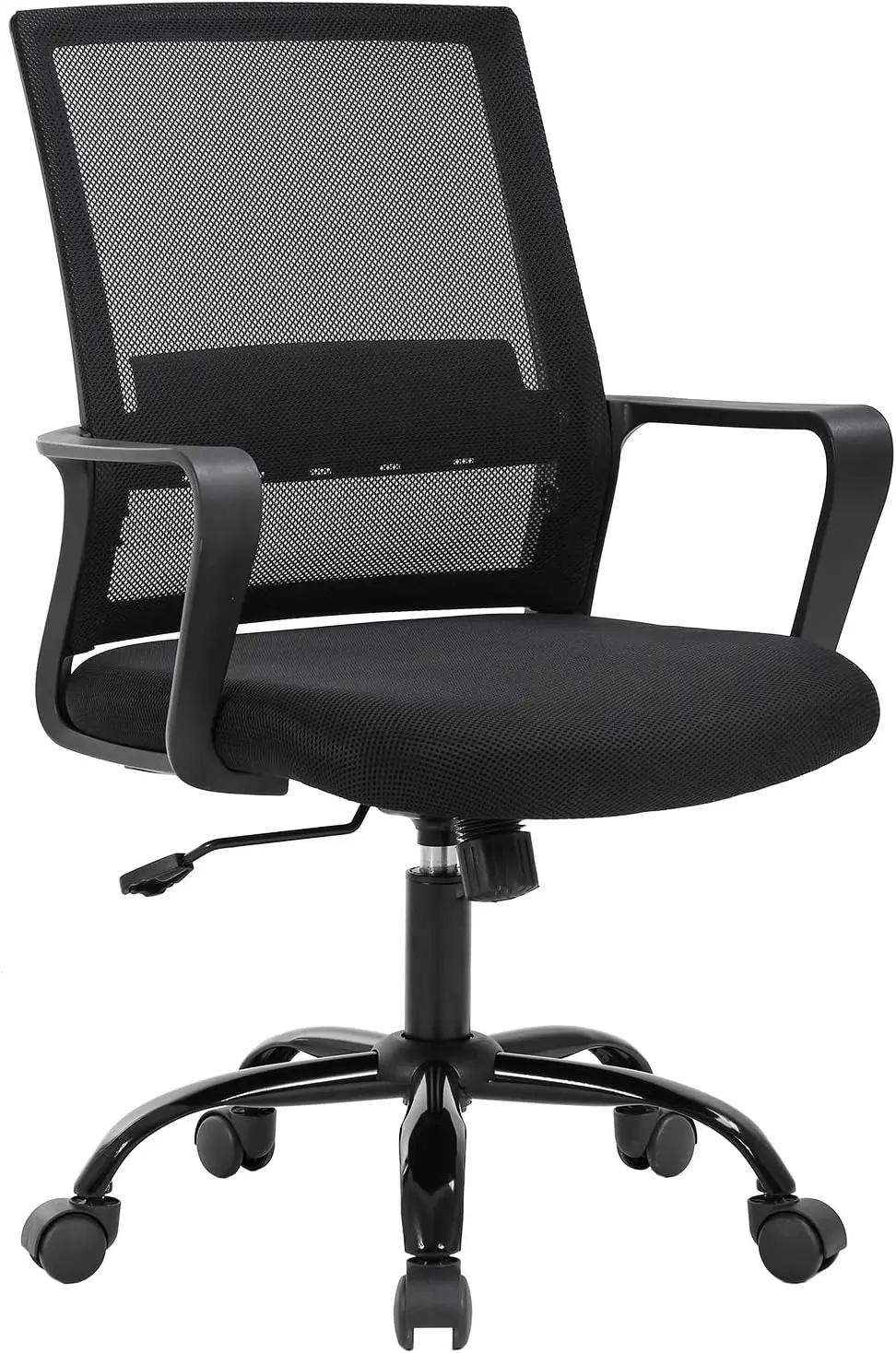 

Swivel Rolling Computer Executive Lumbar Support Task Mesh Adjustable Stool for Women Men (Black)
