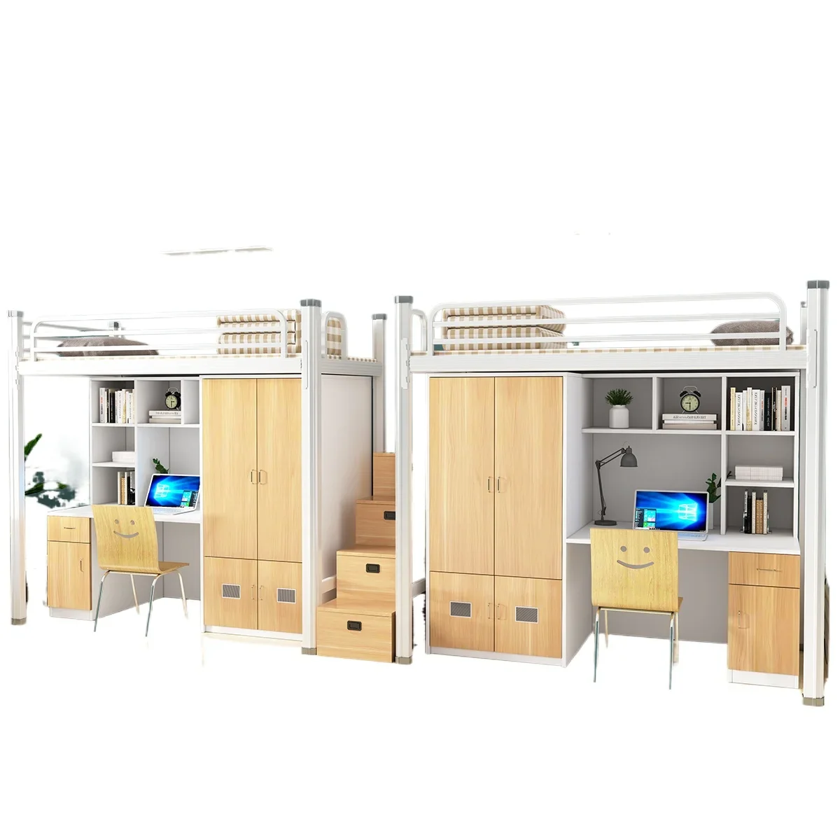 

Upper bed and lower table combination bed, modern dormitory bed, staff iron frame bed, college student dormitory bed