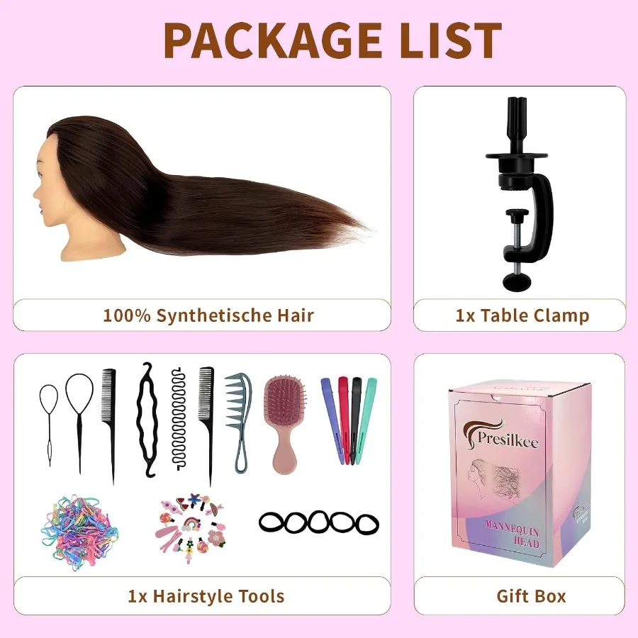 28 رأس عارضة أزياء للتجميل مع شعر لممارسة تصفيف الشعر الاحترافية مثالية لقطع التضفير والجلسات التدريبية