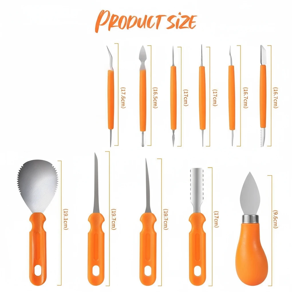 حار! 7 قطعة/المجموعة هالوين اليقطين DIY أدوات نحت سكين الفولاذ المقاوم للصدأ الفاكهة طبق نحت أداة مجموعة #6