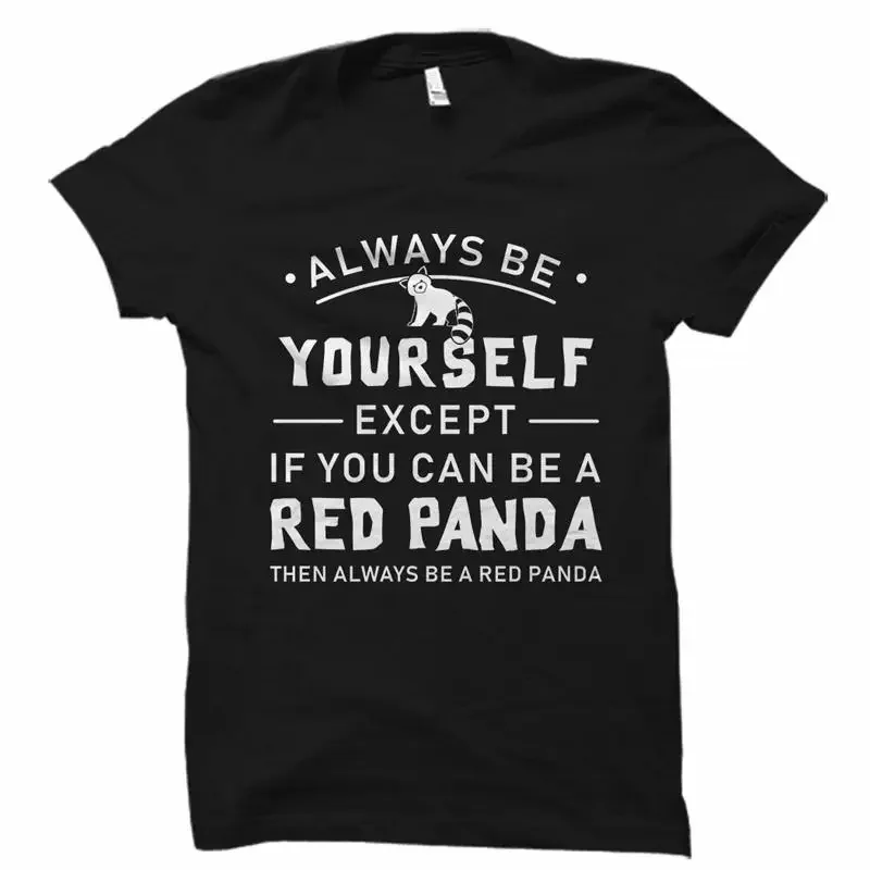 T-shirt mignon avec panda rouge, motivant, Gi