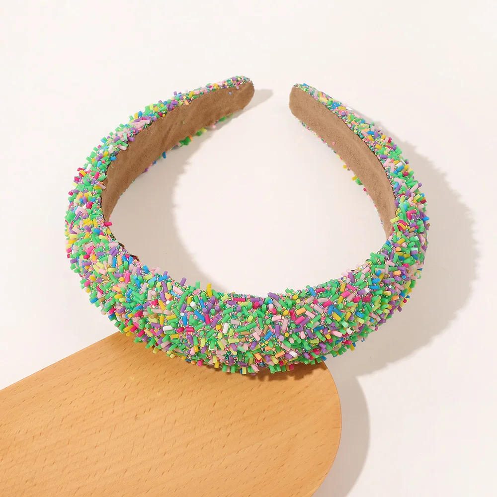 European and American Resin Wide-brimmed Headband Candy-colored Sponge Hair Hoops Women\'s Temperament Hairband Fashionable Hair