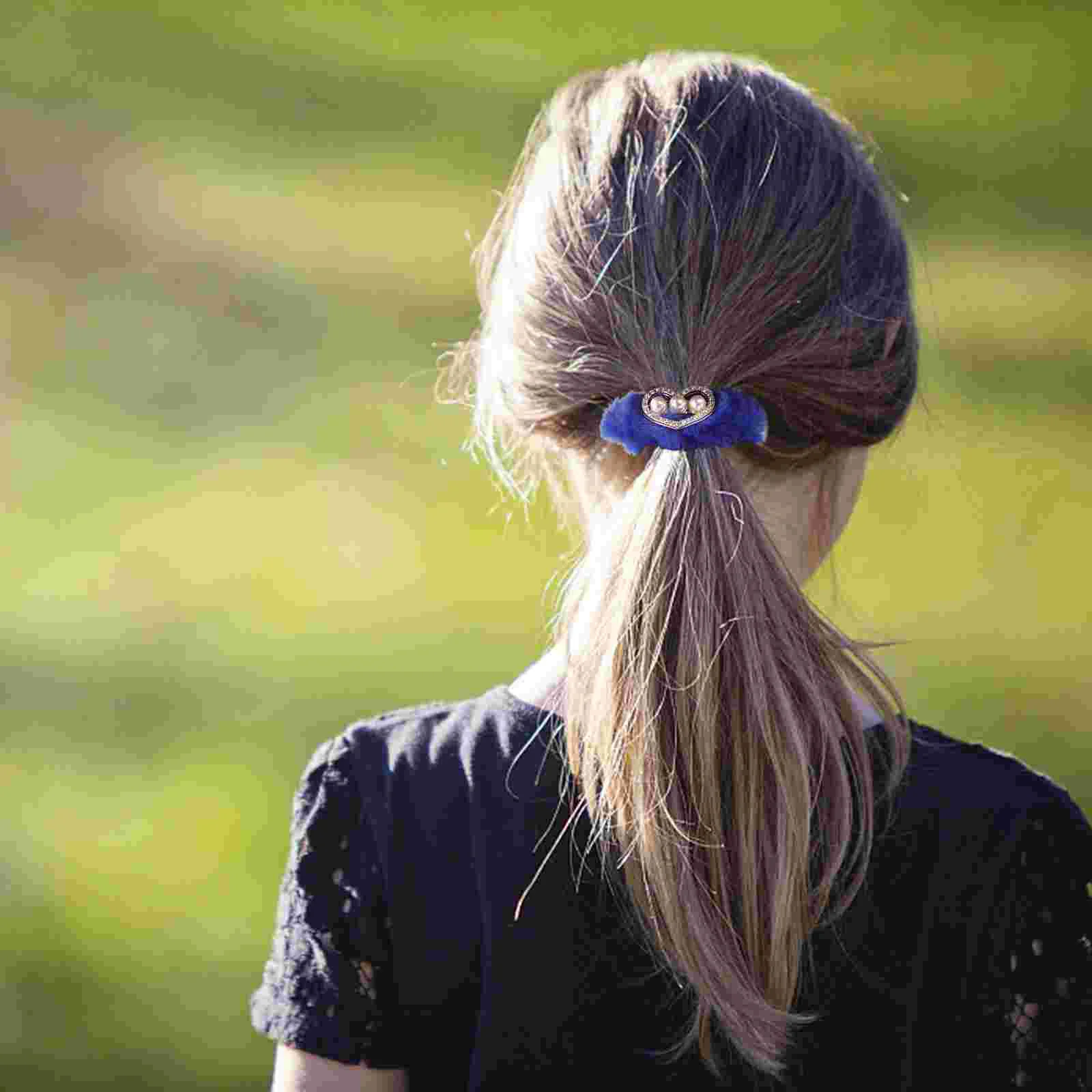 

8 Pcs Ponytail Soft Girl Love Diamond Scrunchies for Women Japanese Beads Hair Ties