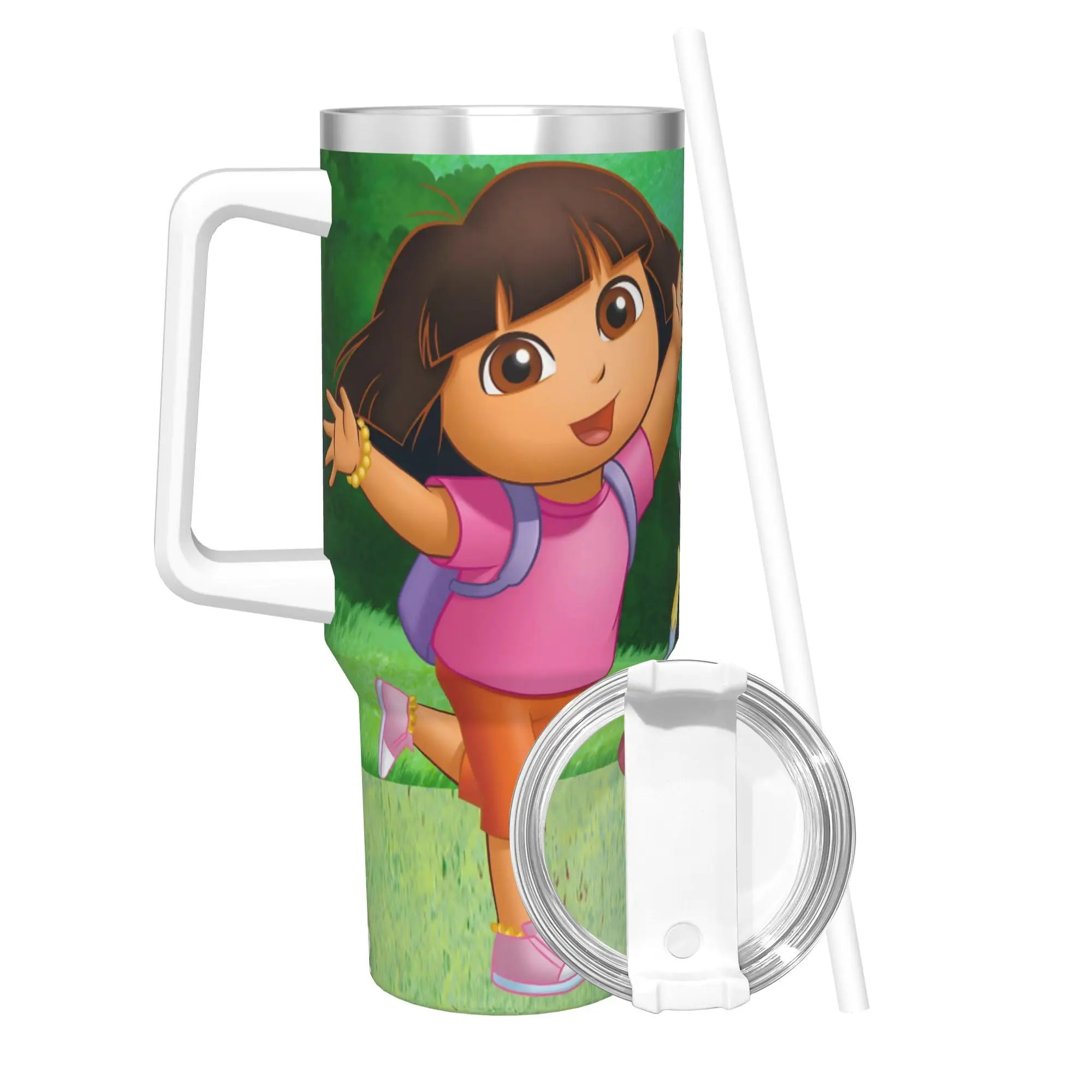 D-Doras The Explorers Tumbler With Straw  Stainless Steel Travel Mugs Double Wall Vacuum Insulated for Cold Or Hot 40oz