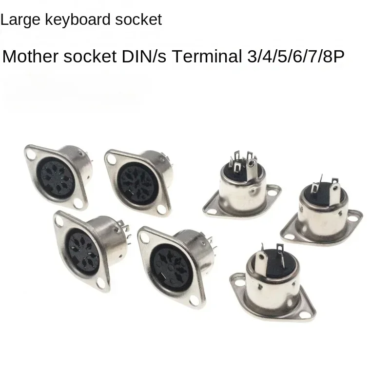 5PCS 3/4/5/6/7/8PIN Panel Mount Female Jack DIN Adapter MIDI Cable Connector