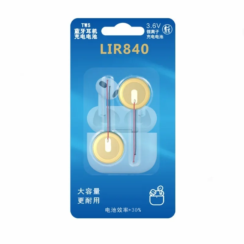 3.6V 18mAh LIR840 Steel Shell Button Battery TWS Bluetooth Headset Battery For TWS Bluetooth Earbuds Mini Wireless Headset