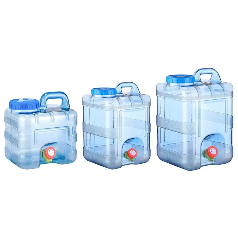 Top!-Water Canister With Tap, Water Tank With Handle,Portable Bucket Water Container With Lid For Outdoor Travel Camping