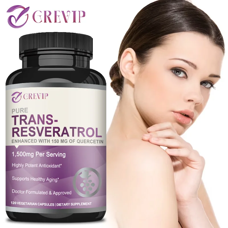 Pure Trans-Resveratrol 1500 Mg - Contains Quercetin Dihydrate, Non-GMO