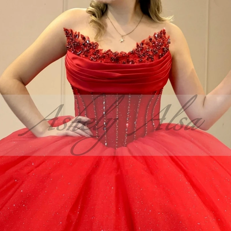 Charming Red Princess 15 14 Girl Birthday Party Prom Occasion Dress With Long Sleeve Cape Beaded 2025 vestidos de 15 quinceañera