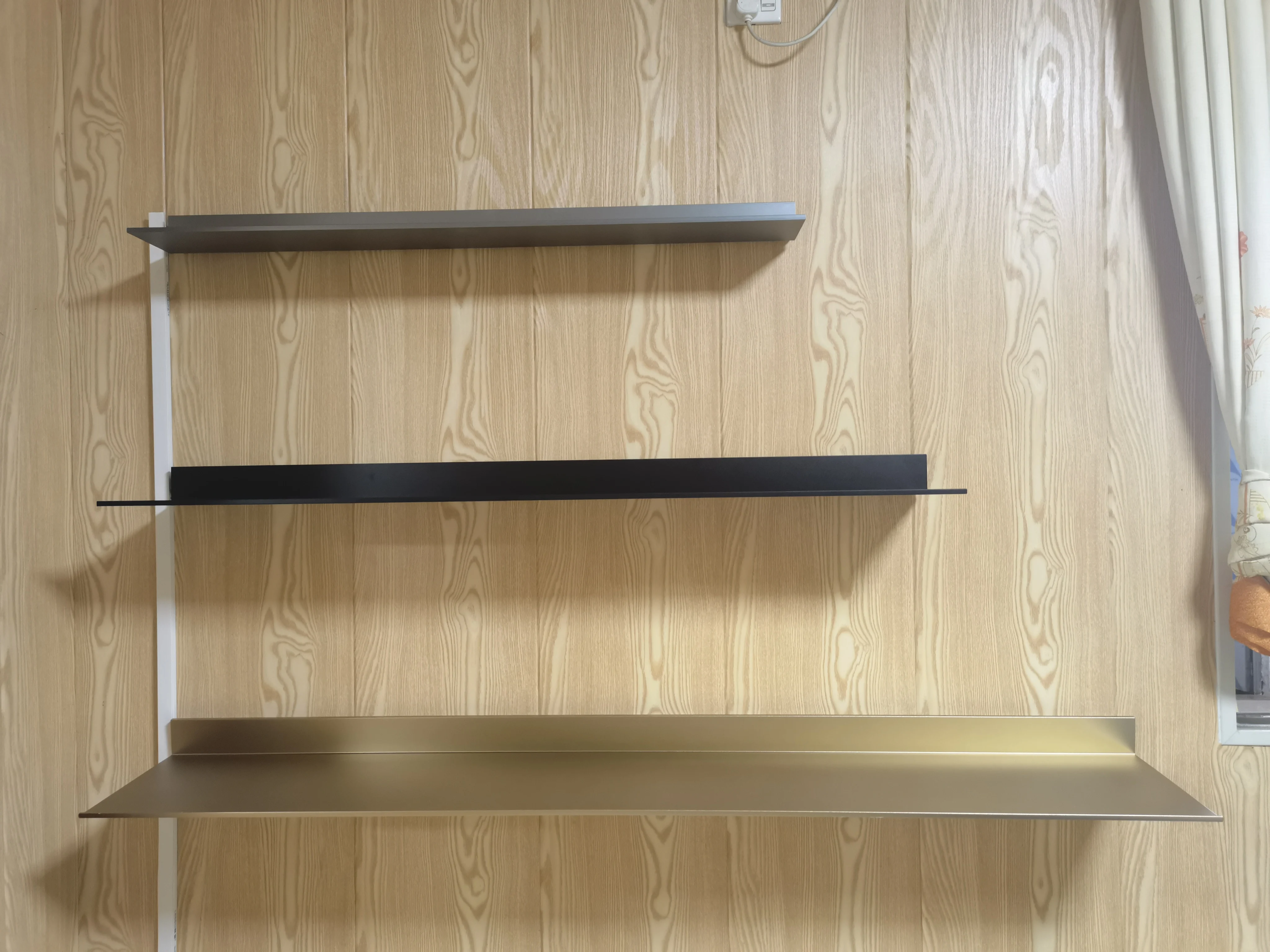 Modular Wall Mounted Aluminum Golden Black Gray Shelves Shelf Home Decor Unmounted Lamp