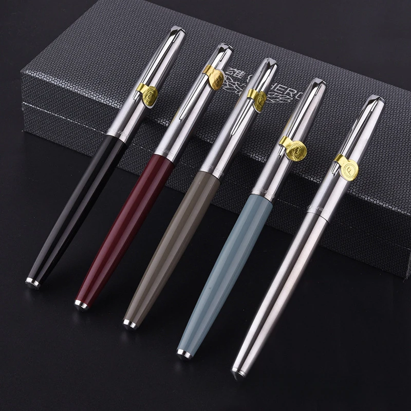 HERO 100 Fountain Pen 14K Gold Classic Retro Fine Nib 0.5mm Fashion Ink Pen High Quality Metal Elegant Luxury Writing Gift Set