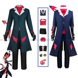 Anime Cosplay Helluva Blitzo Boss Costume Cosplay Scarpe Uniforme da festa Vestito con coda Vestito di Halloween per uomo Donna XS-XXXL Corno