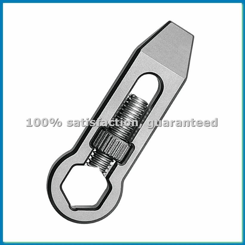 Titanium Alloy Hexagon Wrench Mini Pry Bar Bottle Opener Keychain Tool Combination Outdoor Camp Hike Gear-ABLL